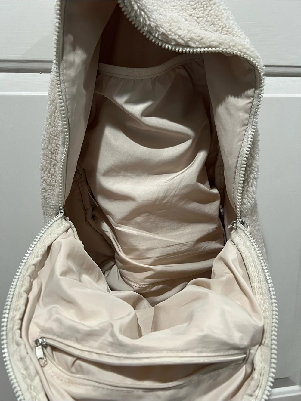 WILO Cozy Cream Sherpa Backpack - Plush Women's Daypack